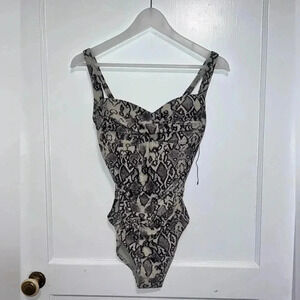 Nip Tuck Swim Shaping/Slimming Multi Cup Snakeskin One Piece Swimsuit New